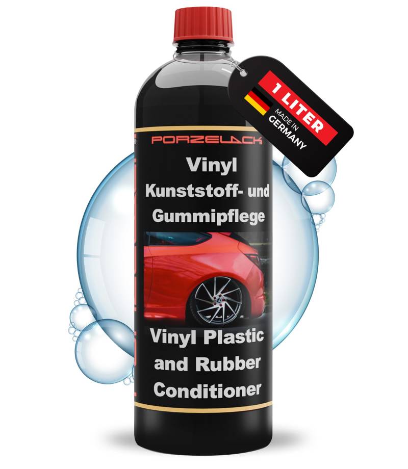 Porzelack® Gummipflege & Kunststoffpflege 1L - 2-in-1 Auto Aussen Pflege für Gummi & Kunststoff - Schutz vor Kälte & Witterung - Für die Tür & Rest von Porzelack