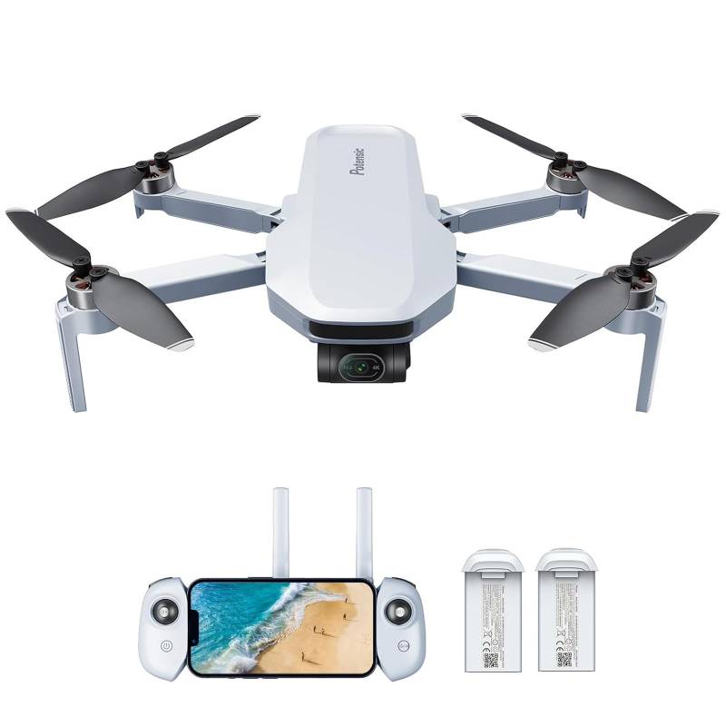 Potensic ATOM GPS Drohne mit 4K Kamera&3-Achsen-Gimbal, Unter 249g, 6KM FPV Übertragung, Visuelles Folgen/QuickShots/RTH, 12MP Fotos Kameradrohne für Anfänger Erwachsene, 2 Akkus 64 Min.Flugzeit, C0 von Potensic