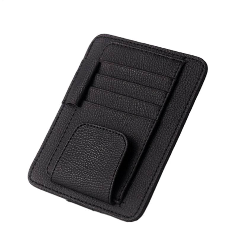 Poupangke Auto Sun Visor -Dokumenthalter, Auto Visorkartenhalter - Auto -Karten -Ärmel -Taschenhalter,Car Interior Visor Accessoires Fahrzeug Dokument Organizer mit Sonnenbrillen Clip von Poupangke