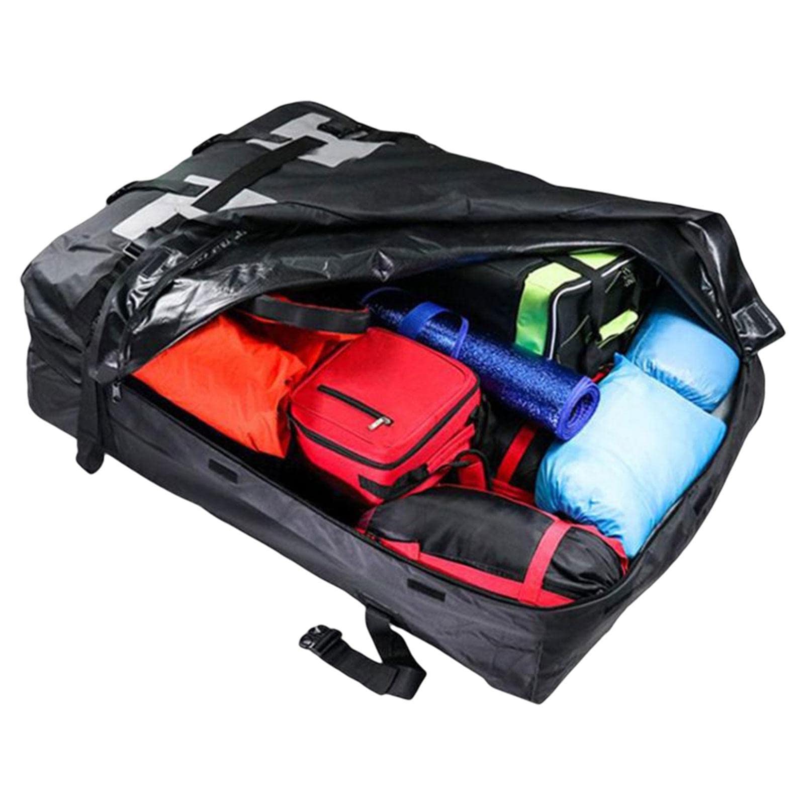 Wasserdichte Cargo Bag - Dachträger Cargo Carrier mit 15 Kubikfuß Speicherkapazität - Aufbewahrungstasche mit extra Gurten Wasserdicht 600D Autodachtasche für alle Fahrzeuge mit ohne Träger Poupangke von Poupangke