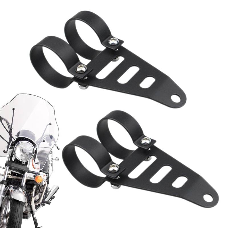 Scheinwerferhalterung für Motorrad Motorrad Scheinwerfer Halterung Ständer Einstellbar Motorrad Modifikationswerkzeug für eine Vielzahl von Kreuzfahrtautos und Oldtimer-Motorrädern von Povanjer