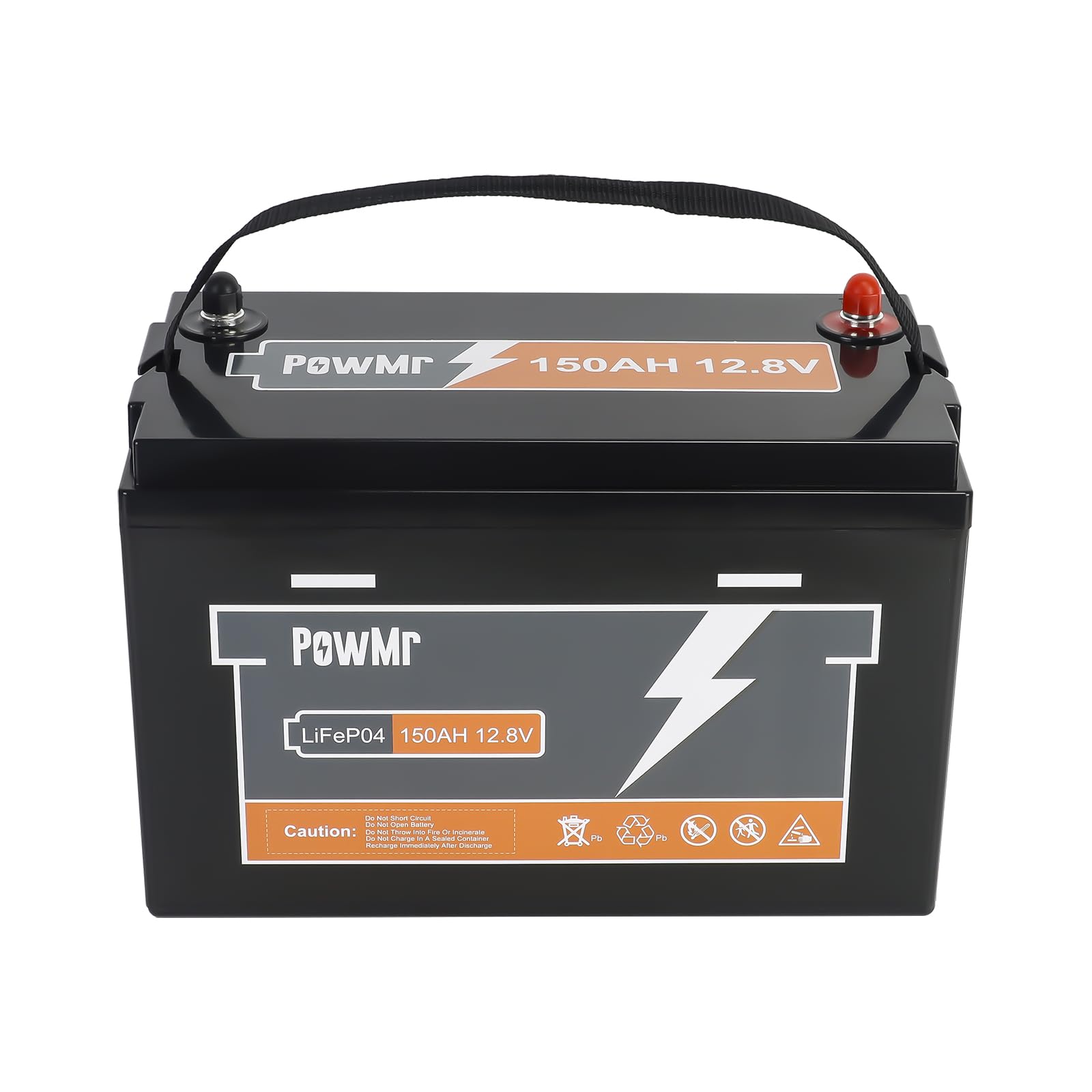 PowMr 150Ah 12.8V LiFePO4 Batterie mit 100A BMS Low Temperature Schutz, 1920Wh Energiekapazität, 6000+ Tiefe Zyklus, für Wohnmobil, Boot, Haushalt, Solarpanel Kit,Camping. von PowMr