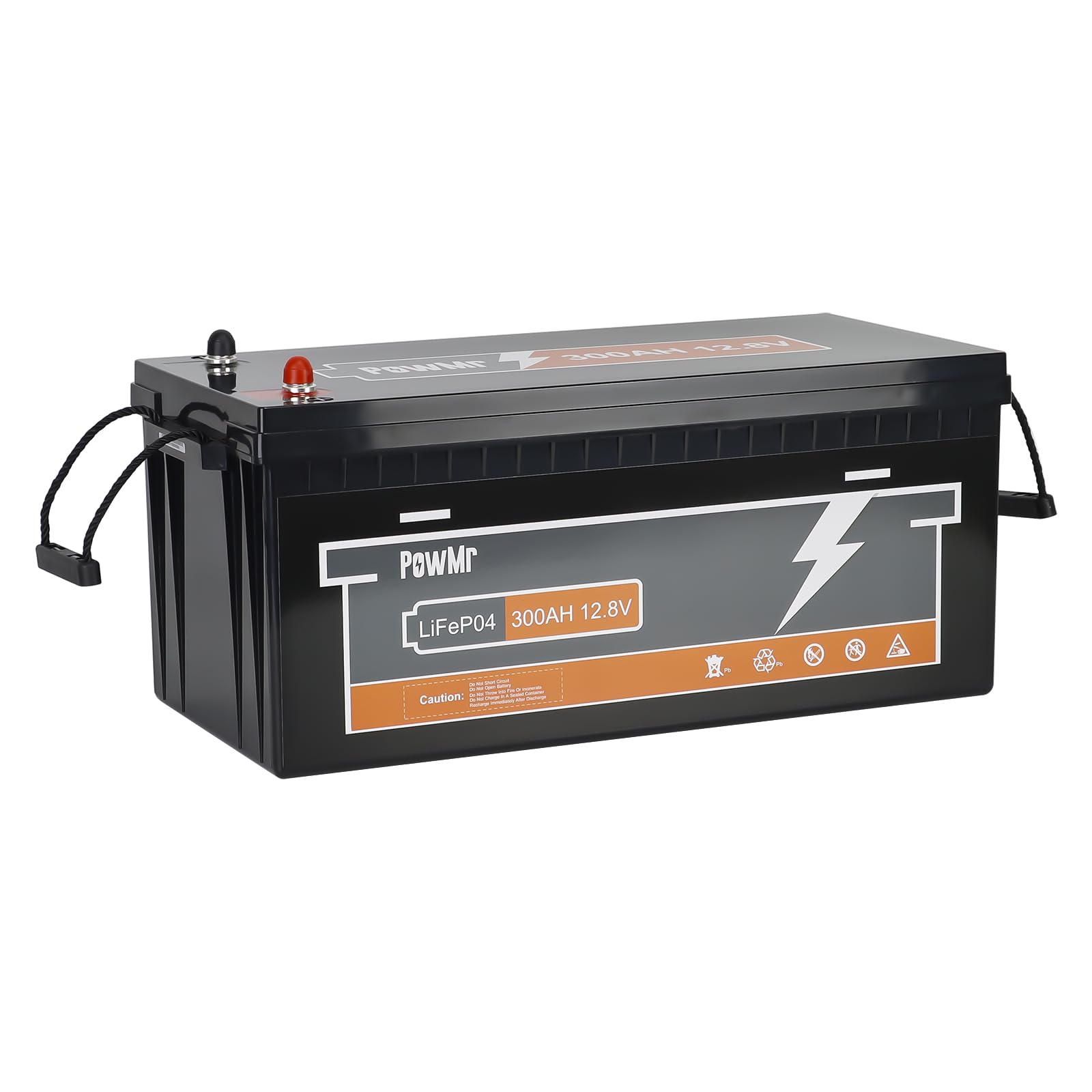 PowMr 300Ah 12.8V LiFePO4 Batterie mit 200A BMS Low Temperature Schutz, 3840Wh Energiekapazität, 6000+ Tiefe Zyklus, für Wohnmobil, Boot, Haushalt, Solarpanel Kit,Camping. von PowMr