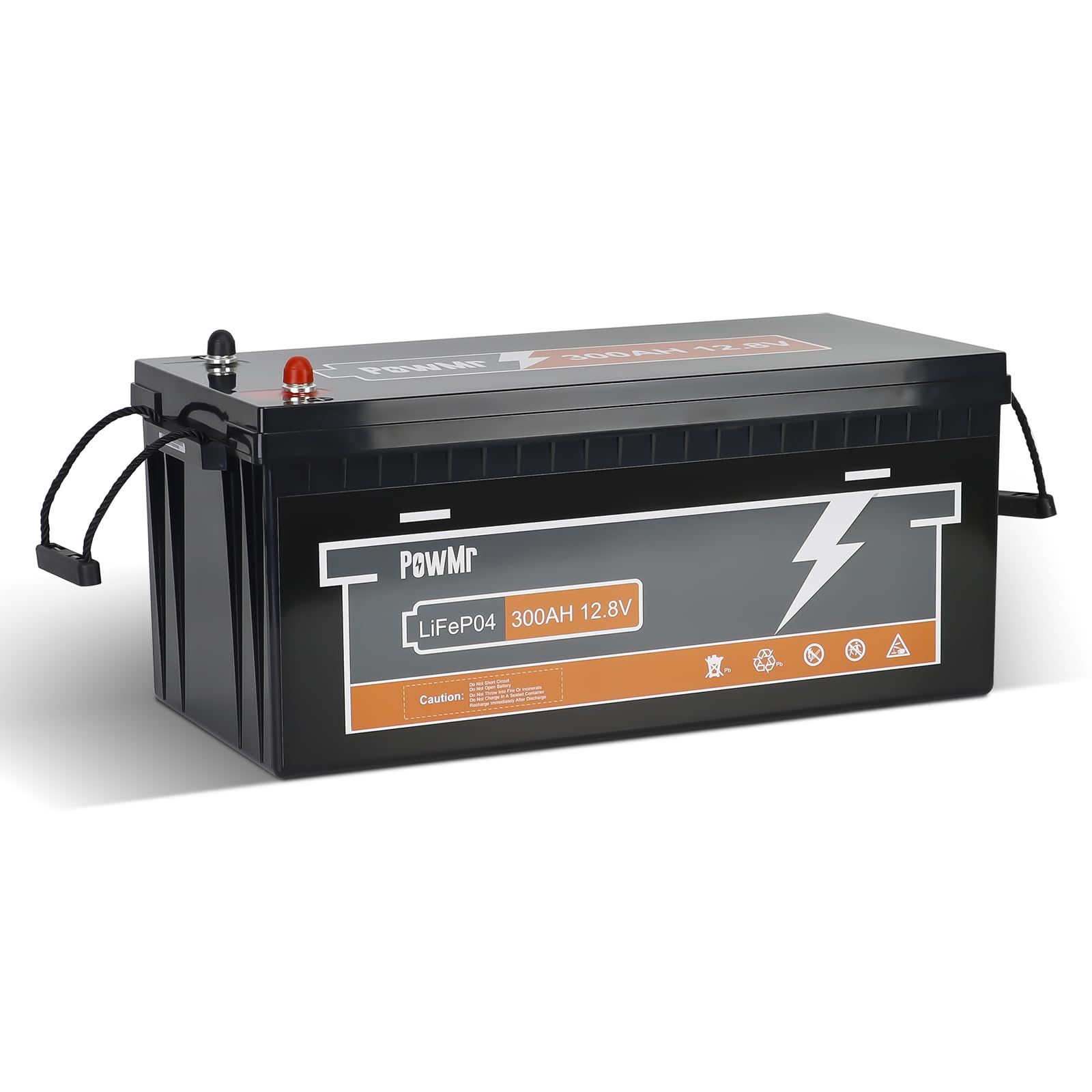 PowMr 300Ah 12.8V LiFePO4 Batterie mit 200A BMS Low Temperature Schutz, 3840Wh Energiekapazität, 6000+ tiefe Zyklus, für Wohnmobil, Boot, Haushalt, Solarpanel Kit,Camping.(Unterstützung 4S4P) von PowMr