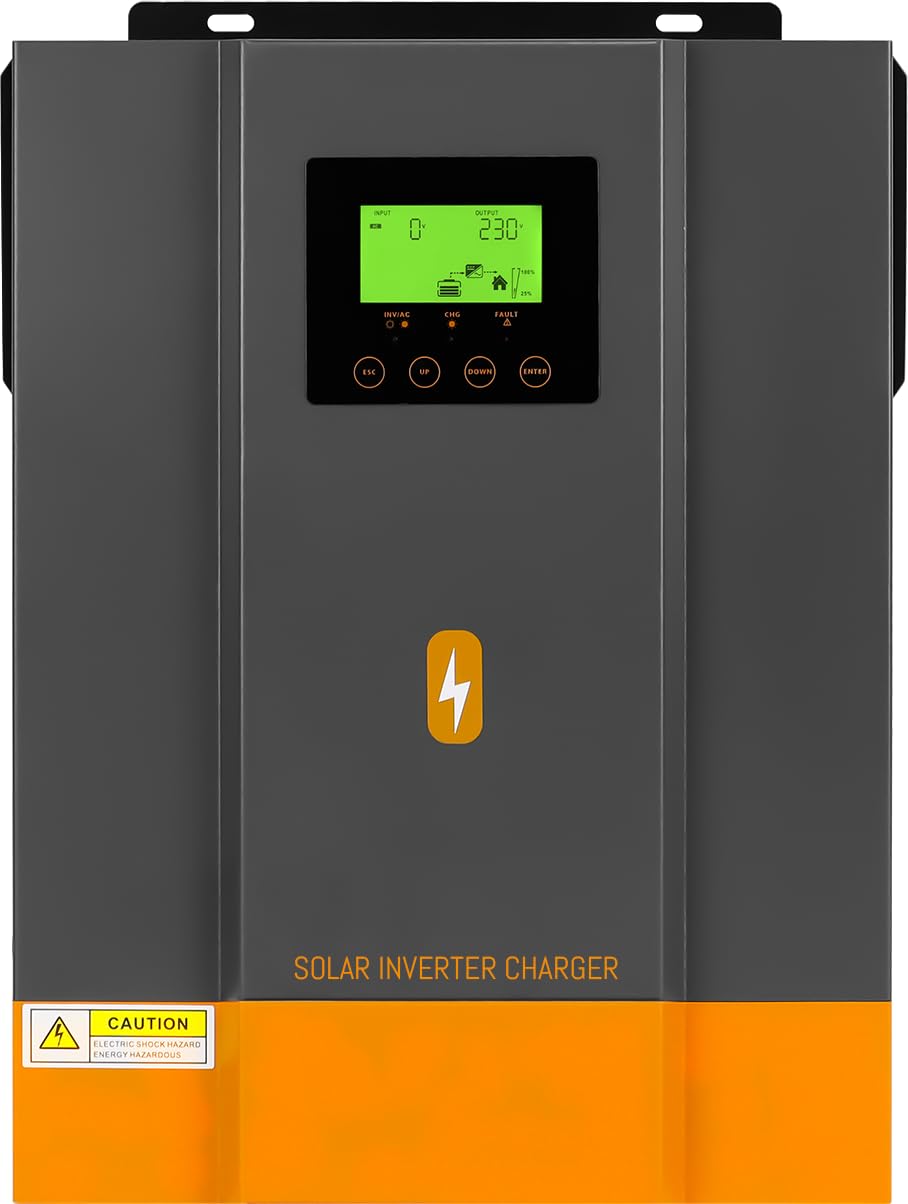 PowMr Hybrid Wechselrichter 2KVA 1600W 12V DC auf 230V AC mit 80A MPPT Solarladeregler Max. PV-Eingang 400V, Arbeit mit 12V Blei-Säure und Lithium Batterien von PowMr