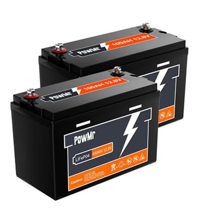 PowMr LiFePO4 2Pcs 100Ah 12V Batterie mit BMS Low Temperature Schutz und 6000-15000 Zyklen, 1280Wh Lithiumbatterie von PowMr