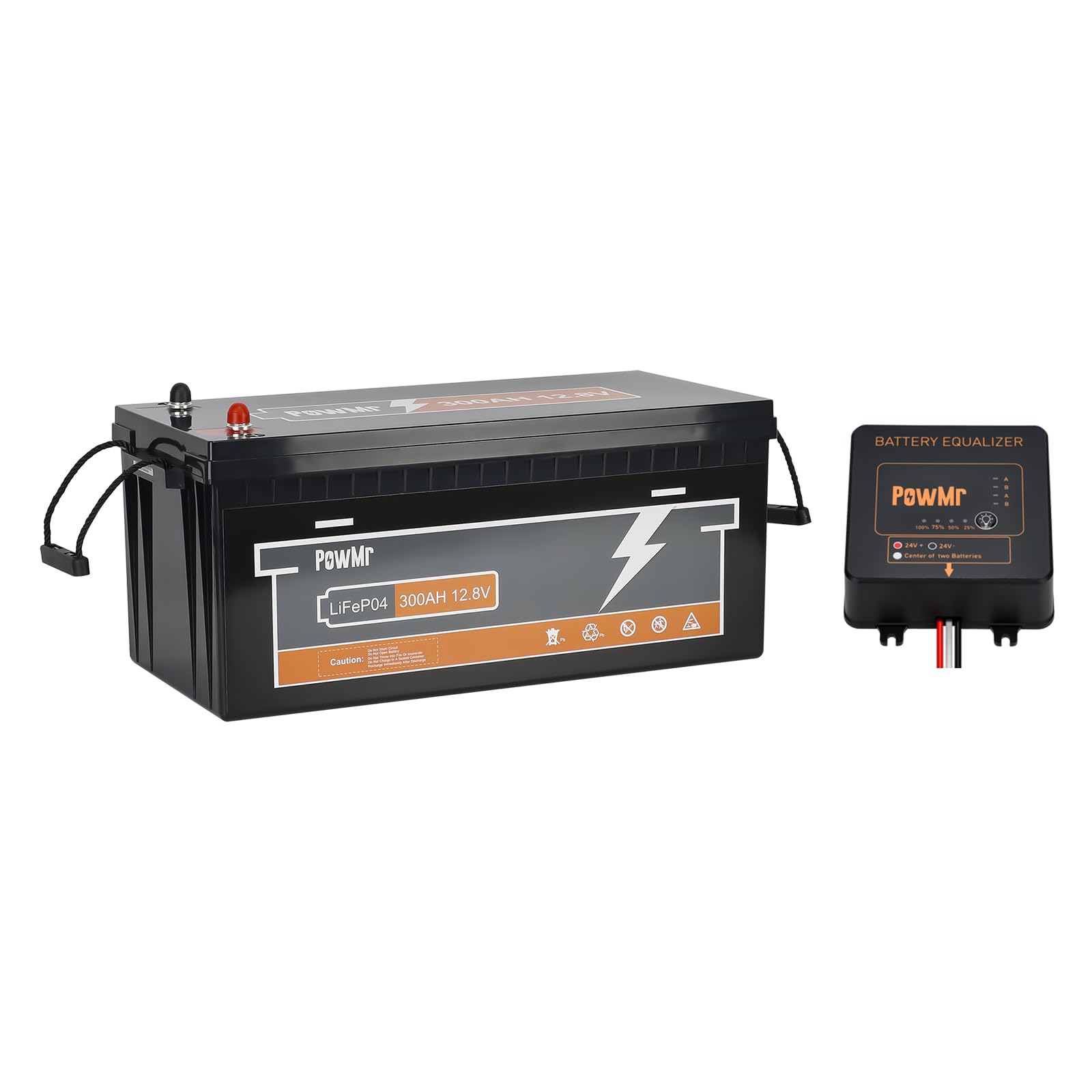 PowMr LiFePO4 300Ah 12V Batterie mit BMS Low Temperature Schutz und 6000-15000 Zyklen, 1280Wh Lithiumbatterie+Battery Equalizer 24V von PowMr