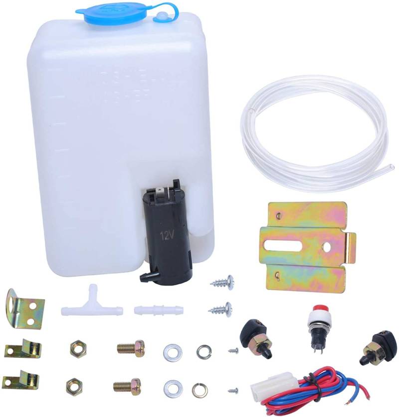 Universal Scheibenwaschanlage Pumpe Kit, Scheibenwaschanlage Pumpe Reservoir Kit 99300 für Autos Schiff Marine von Poweka von Poweka