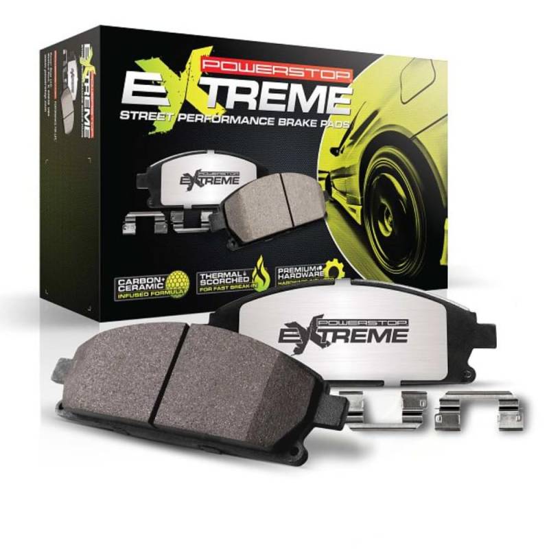 Power Stop Z26-1718 Hintere Z26 Extreme Performance Carbon-Keramik-Bremsbeläge für Cadillac ATS-V | Chevy Camaro SS | Corvette Sting Ray | Ford Mustang Shelby GT350 von Power Stop