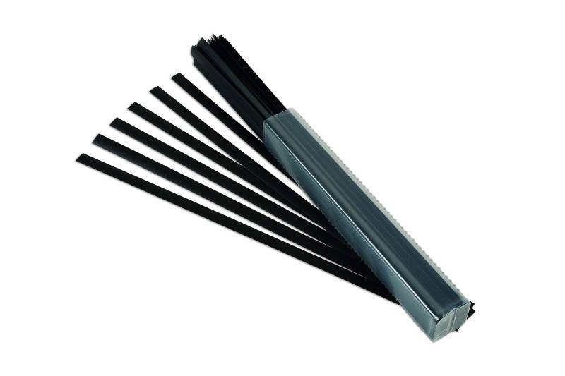 Power-TEC 91331 Polypropylen-Streifen für Kunststoffreparatur, flach, 11 mm, Schwarz, 50 Stück von PowerTec