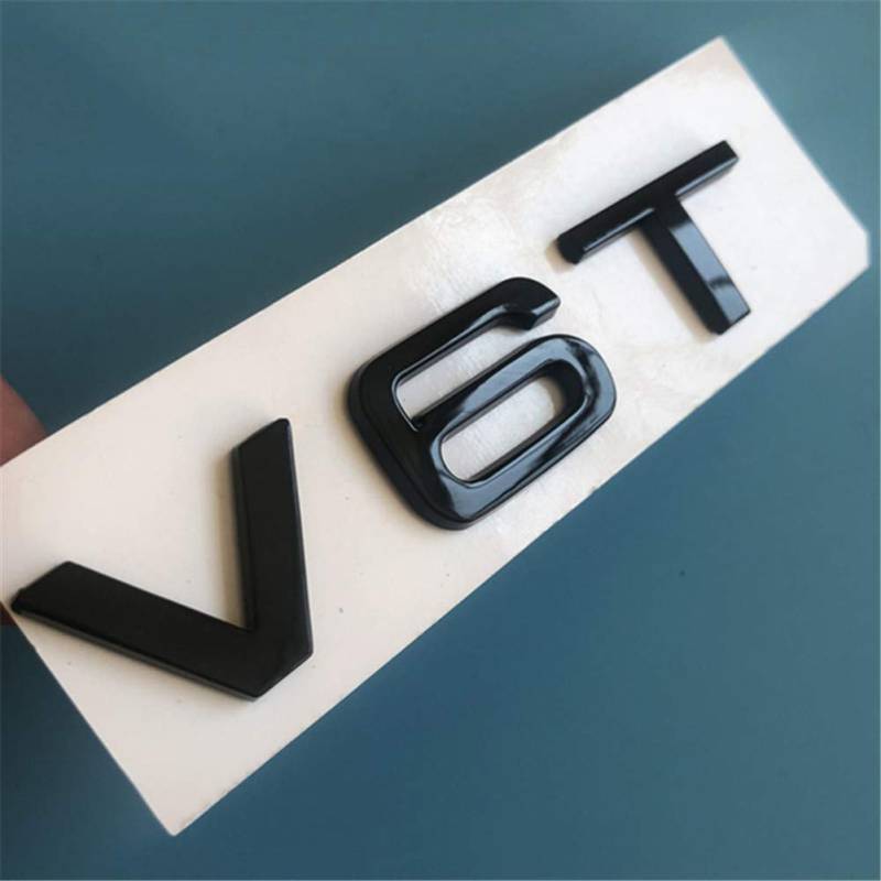 V6T V8T V10 V12 W12 RS7 SQ5 A8L Buchstabe Nummer Emblem Schwarz glänzend Auto Styling Kotflügel Seite Kofferraum Abzeichen Logo Aufkleber von LZBBD