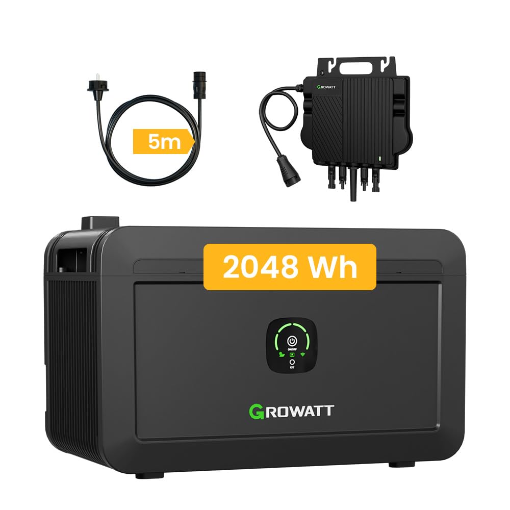 Balkonkraftwerk Speicher Growatt NOAH 2000 mit 1800W PV-Eingangsleistung IP66 für Balkonkraftwerk (NOAH 2000 * 1+NEO800W) von Powerness