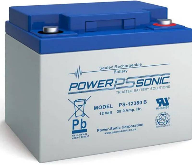 Bleiakku - Akku Powersonic PS 12380 - Powersonic PS12380 - Powersonic PS-12380 mit VdS Zulassung - 12V 38,0Ah - Rechargeable Sealed Lead Acid (SLA) Battery - AGM/Blei Vlies von Powersonic von Heib