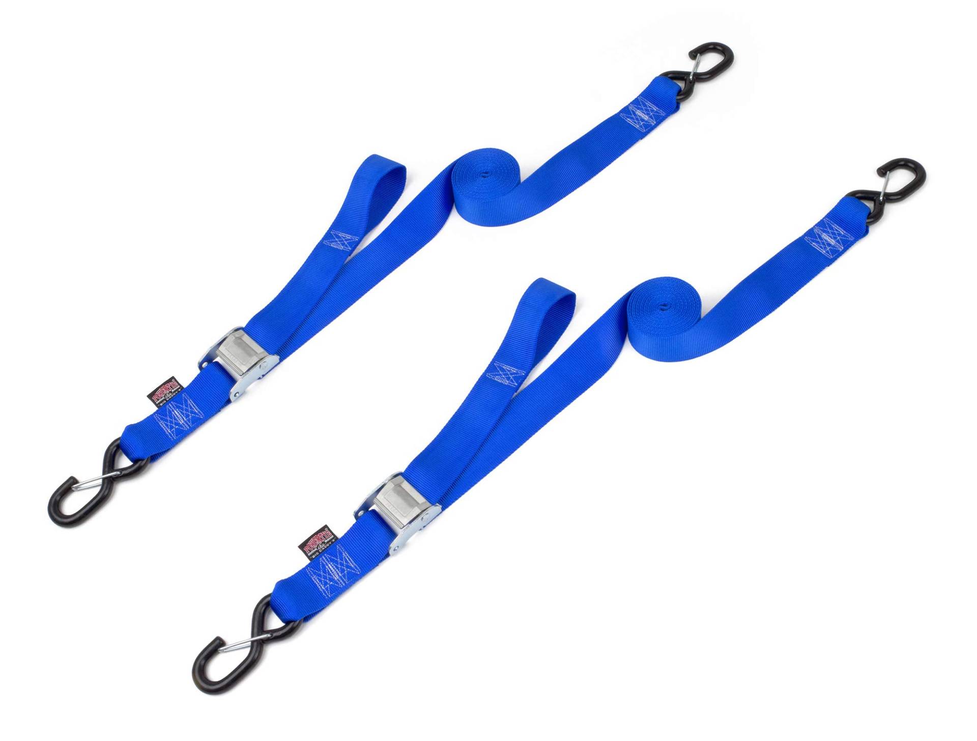 PowerTye 5,1 cm x 3,7 m Spannschnalle, hergestellt in den USA, mit robusten Knüpfhaken, Blau (Paar) von Powertye