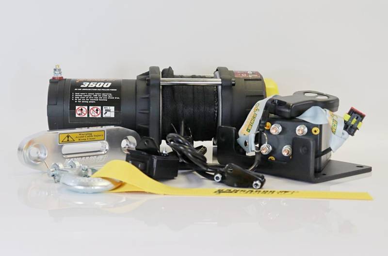 PowerWinch Elektrische Seilwinde 3500lbs ATV 12V 1587kg Funk Kunststoffseil 4x4 von Powerwinch