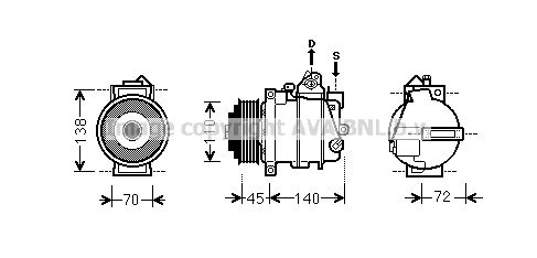 Kompressor, Klimaanlage Prasco MSK561 von Prasco