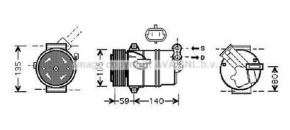 Kompressor, Klimaanlage Prasco OLK446 von Prasco