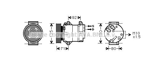 Kompressor, Klimaanlage Prasco RTK103 von Prasco