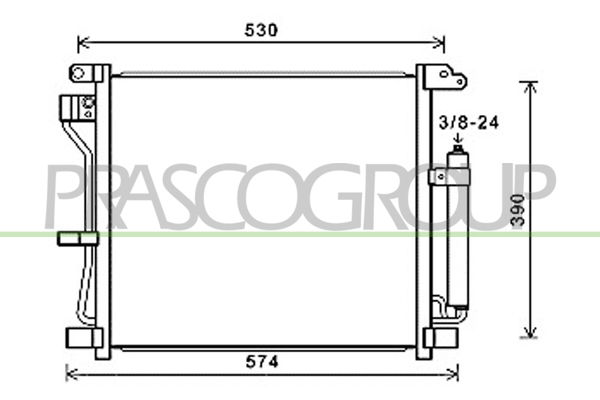 Kondensator, Klimaanlage Prasco DS700C003 von Prasco