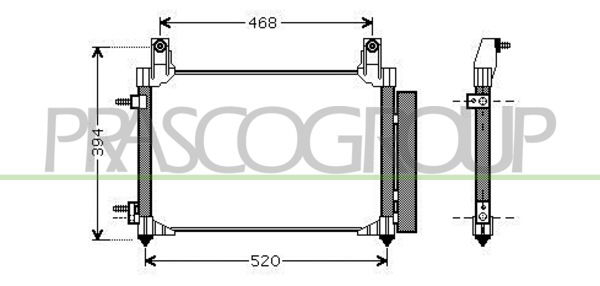 Kondensator, Klimaanlage Prasco DW324C002 von Prasco