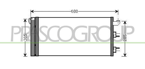 Kondensator, Klimaanlage Prasco FT122C002 von Prasco