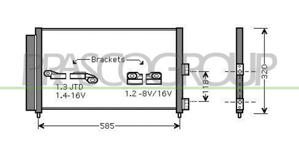 Kondensator, Klimaanlage Prasco FT133C006 von Prasco