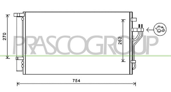 Kondensator, Klimaanlage Prasco HN804C001 von Prasco