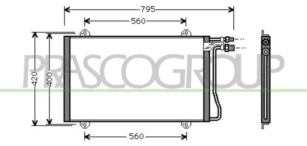 Kondensator, Klimaanlage Prasco ME915C001 von Prasco