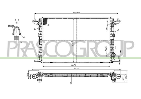 Kühler, Motorkühlung Prasco AD026R004 von Prasco