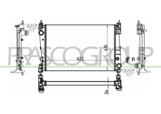 Kühler, Motorkühlung Prasco OP035R004 von Prasco
