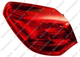 Prasco OP4164156 Äußere Links Schwanz Lampe ohne Lampenfassung für Modell 5 Door Opel/Vauxhall, Rot von Prasco