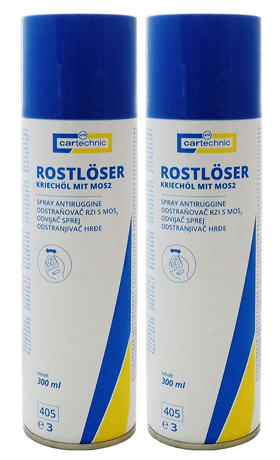 2x cartechnic Rostlöser Spray 300ml, Kriechöl mit MOS2, Korrosionsschutz von Preisjubel