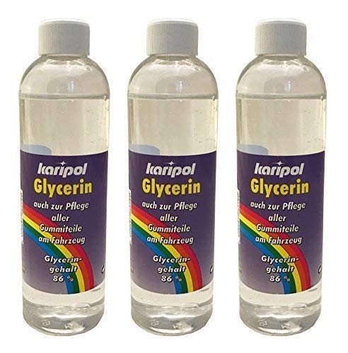 Preisjubel 3 x 250ml karipol Glycerin, Gummipflege z.B. für Auto, Gummireiniger von Preisjubel