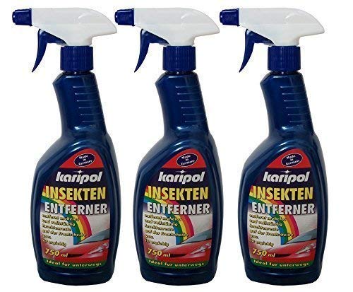 3 x 750ml Insektenentferner von karipol, Insektenreste von Frontscheibe entfernen, NEU von Preisjubel