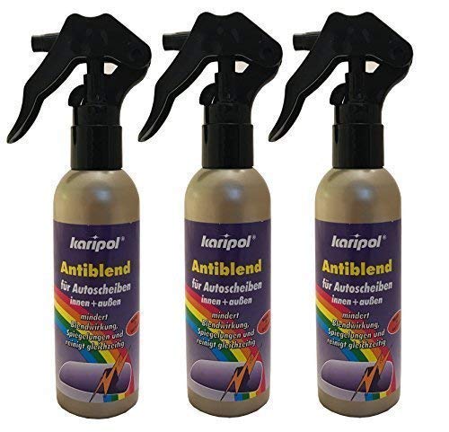 3x 100ml karipol Antiblend für Autoscheiben innen und außen, Blendschutz von Preisjubel