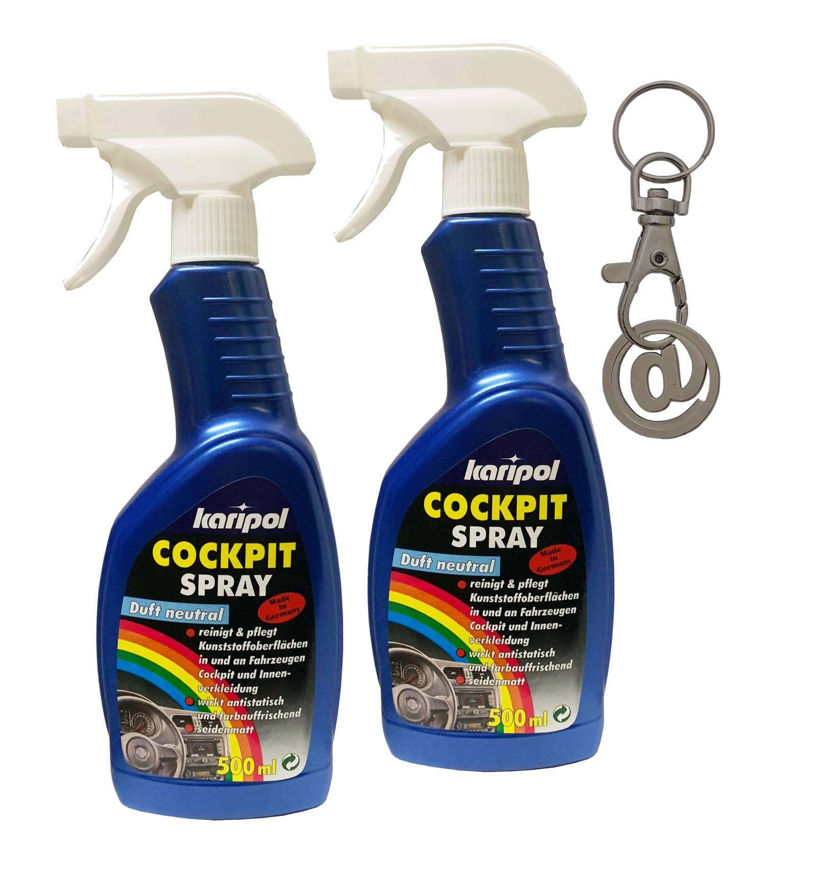 Preisjubel ILODA Einkaufswagenchip + 2 x 500ml karipol Cockpitspray Duft neutral Cockpitpflege Cockpit Spray für Profis von Preisjubel