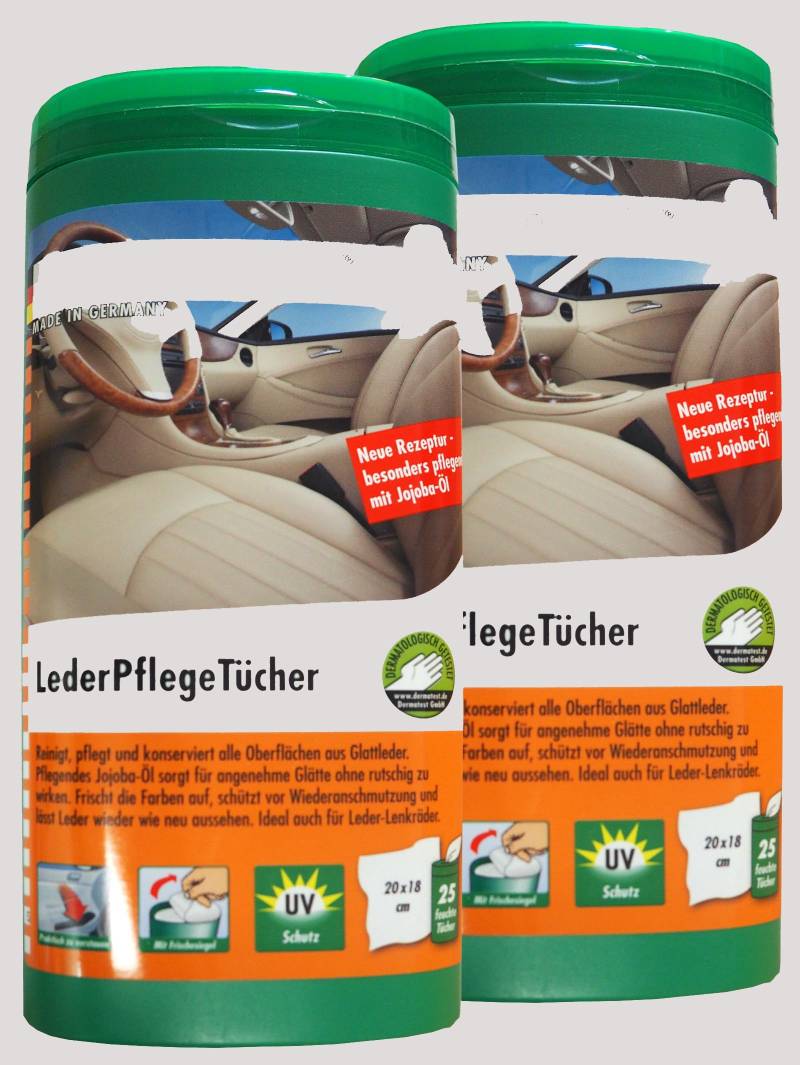 Preisjubel 2 x LederPflegeTücher, Leder-Reinigung, Glattleder-Pflege, Pflegetuch von Preisjubel