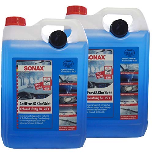 Preisjubel 2 x SONAX AntiFrost&KlarSicht Gebrauchsfertig 5 l, Frostschutz, Enteiser von SONAX