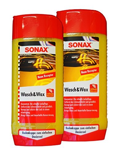 Preisjubel 2 x SONAX Wasch&Wax 500ml, Auto-Shampoo, Autowäsche, Auto-Wachs, Versiegelung von Preisjubel
