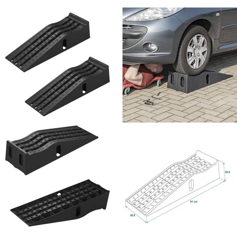 2 x Auffahrrampe 3000kg PKW Wohnmobil Auffahrkeil Rampe Auto B 23,5 cm Wohnwagen von Preiswert & Gut