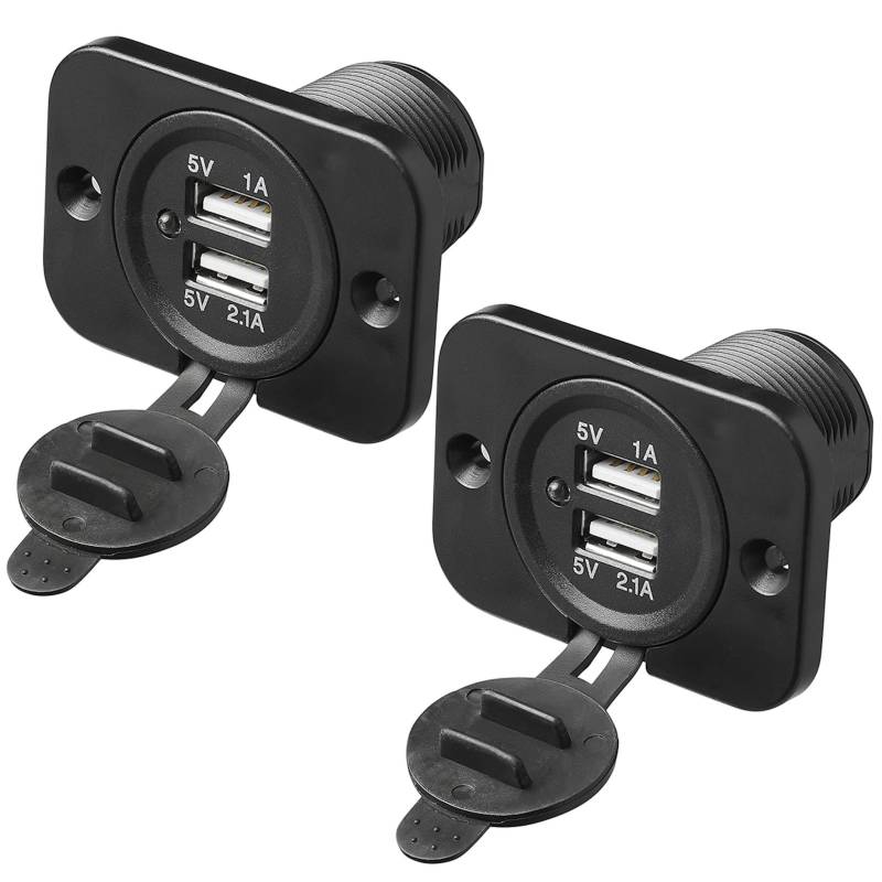 Preiswert & Gut 2X USB Doppel 2100mA 12V/24V Einbausteckdose Einbaubuchse Stecker Ladegerät LKW von Preiswert & Gut