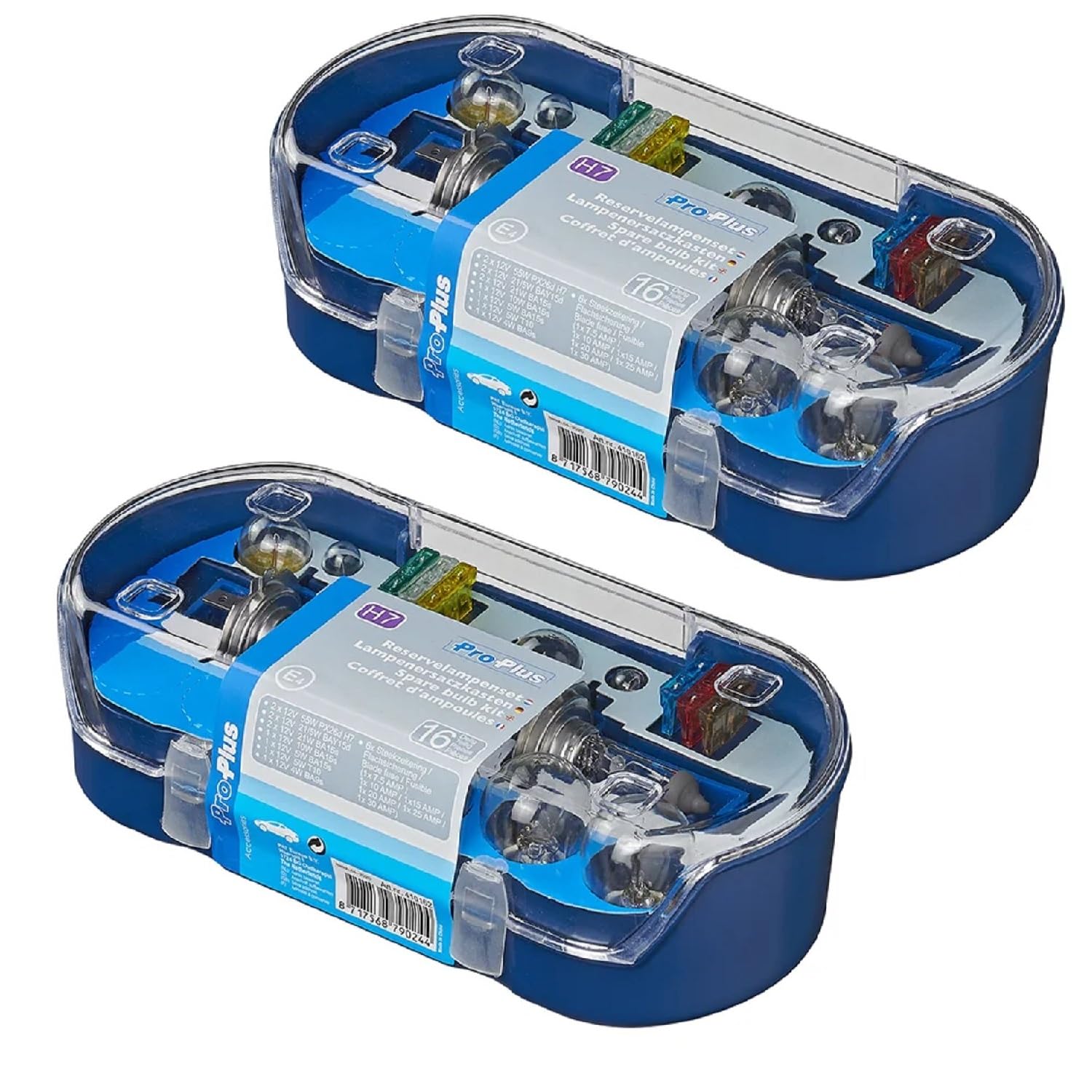 Preiswert & Gut 2x Lampenersatzkasten 16tlg Halogen H7 Glühlampe Ersatzlampe 12V 4-55W Autolampe Blau von Preiswert & Gut