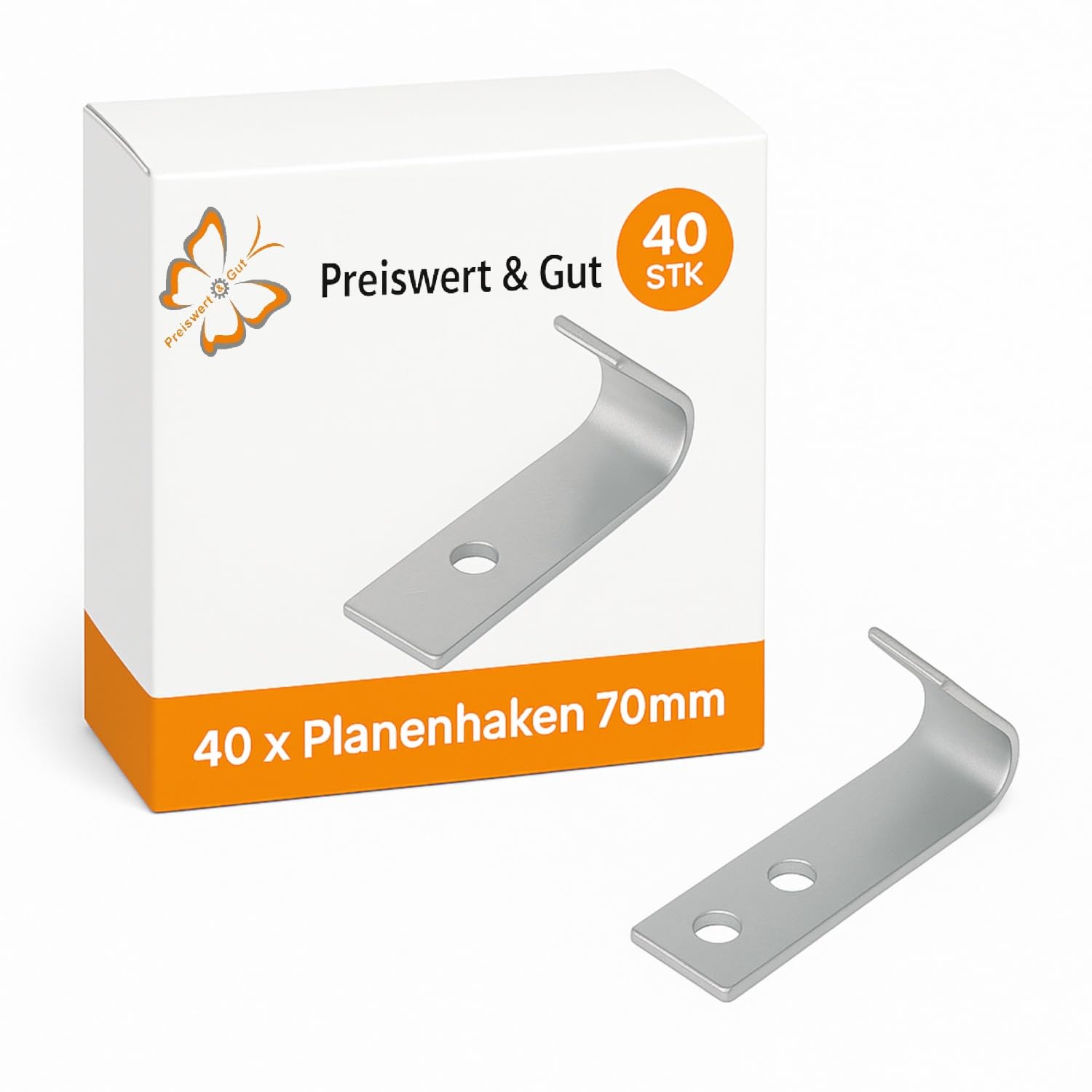 Preiswert&Gut 40 x Planenhaken Netzhaken Spannhaken – verzinkter Stahl, robuste Haken für Anhänger, Trailer, Netze, Planenbefestigung – 70 mm lang, rostfrei und stabil Preiswert&Gut 40 x Planenhaken Netzhaken Spannhaken – verzinkter Stahl, robuste Haken für Anhänger, Trailer, Netze, Planenbefestigung – 70 mm lang, rostfrei und stabil von Preiswert&Gut