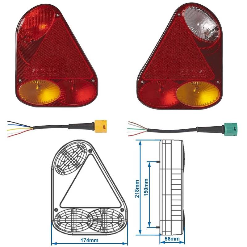 Preiswert&Gut Anhängerbeleuchtung Rückleuchten Set Anhänger 12V Heckleuchten Satz Rücklichter von Preiswert&Gut