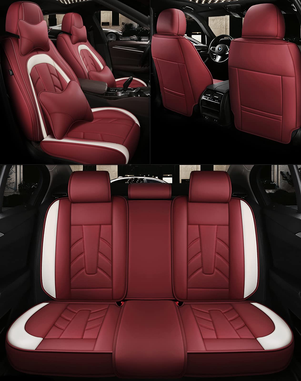 Prelea Sitzbezüge Auto Autositzbezüge Universal Set für Chrysler 300(LX)/300C(LX)/300C Touring(LE)/300C SRT8(LX)/300C SRT8(LE)/300 S6(LX)/300 S8(LX)/ Auto Zubehör von Prelea