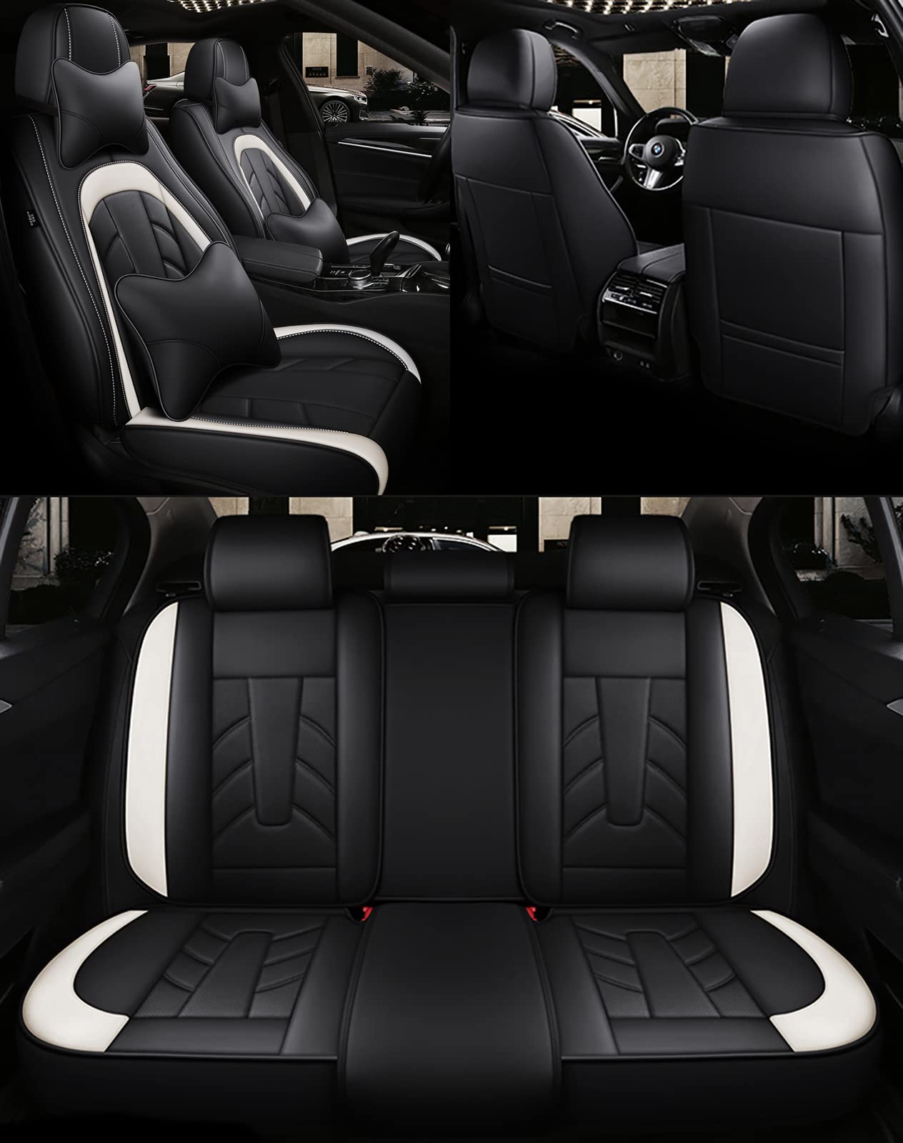 Prelea Sitzbezüge Auto Autositzbezüge Universal Set für Land Rover Discovery Sport(L550)/Discovery Sport Landmark(L550)/Discovery Sport P290(L550)/ Auto Zubehör von Prelea