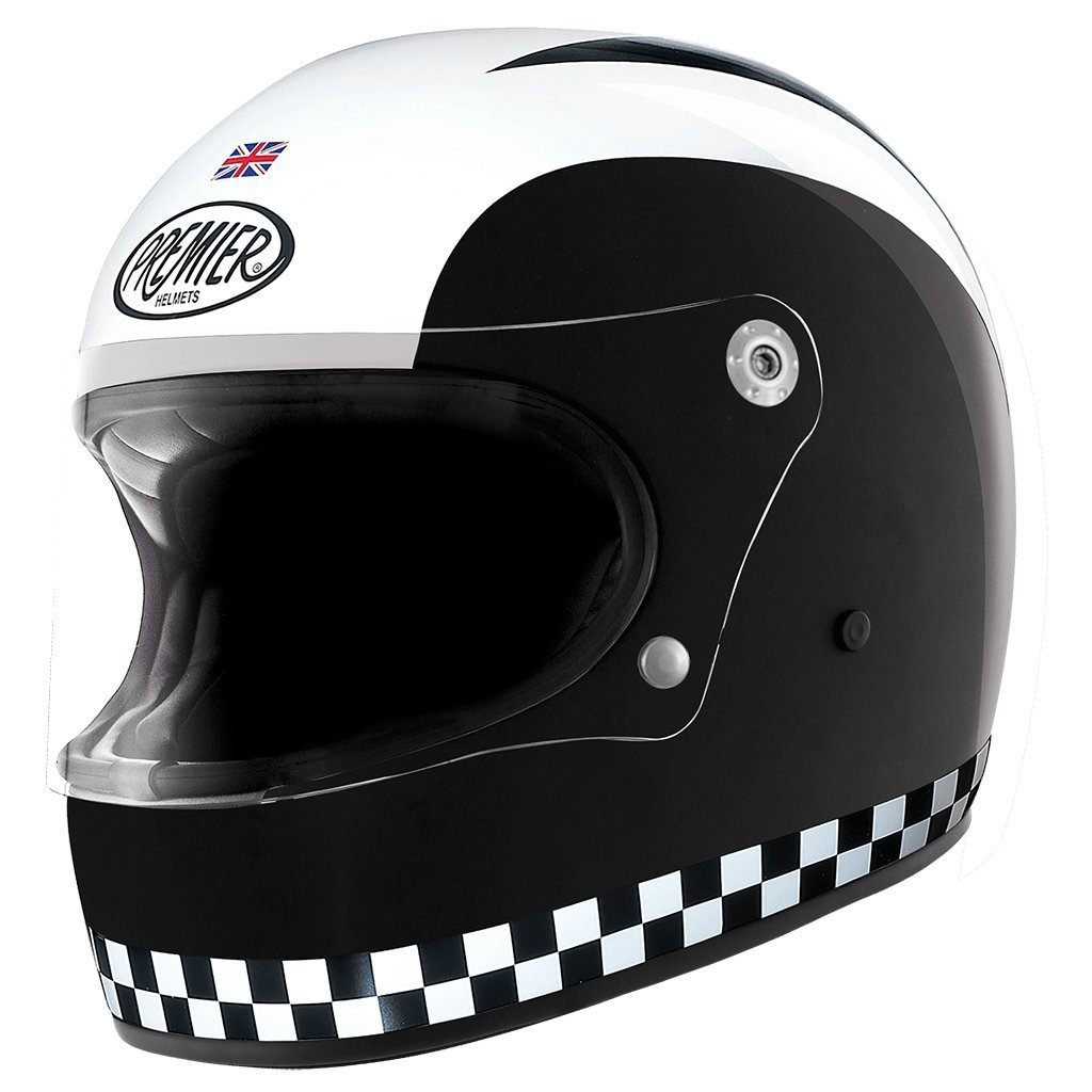 Premier HELM TROPHY RETRO',SCHWARZ/WEISS,XL von Premier