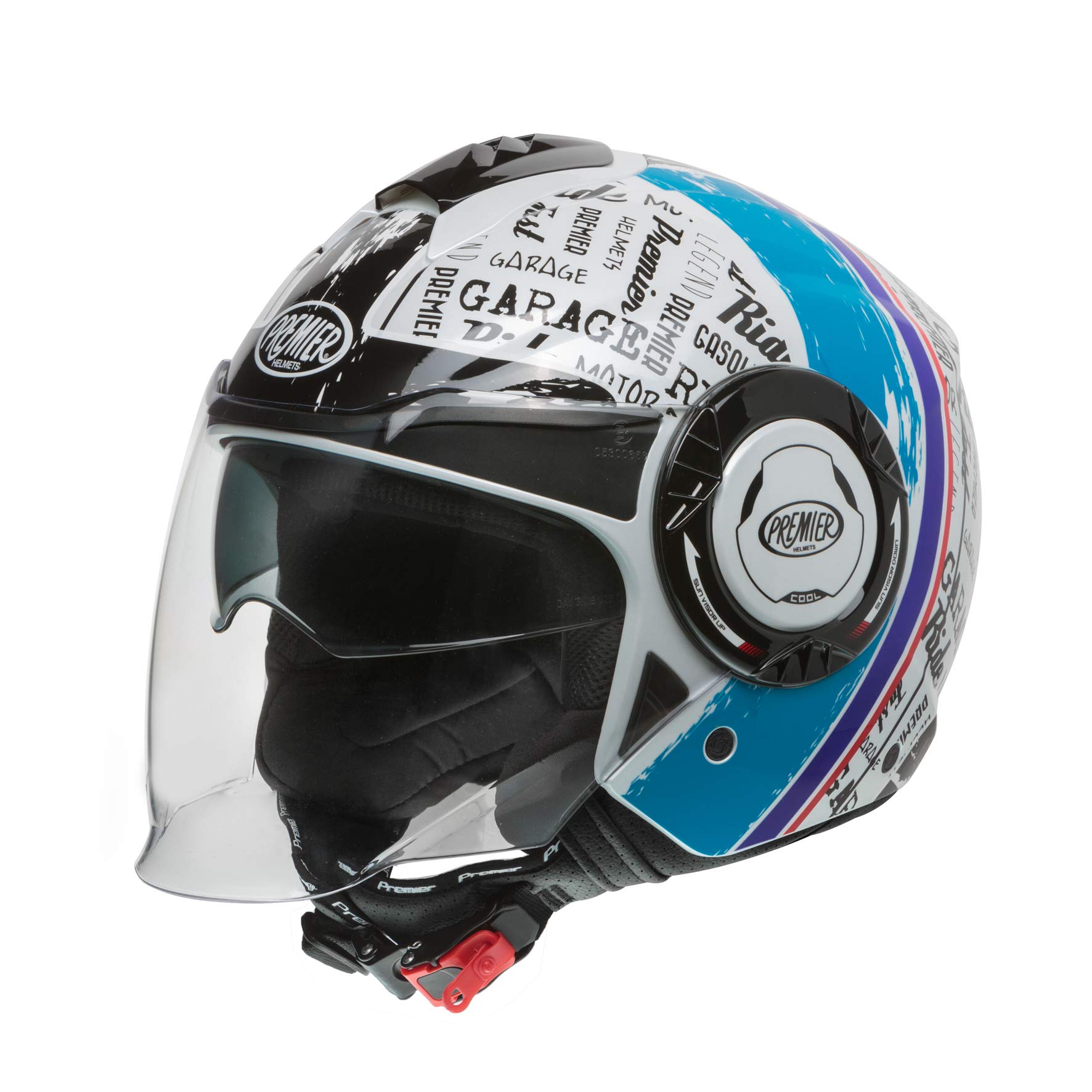 Premier HELM COOL RD 12,HELLBLAU/WEISS/SCHWARZ,S von Premier