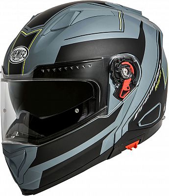 Premier Delta RG, Klapphelm - Matt Grau/Schwarz/Neon-Gelb - XS von Premier