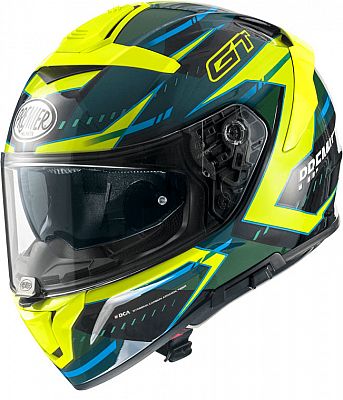 Premier Devil EV, Integralhelm - Neon-Gelb/Schwarz/Blau - XL von Premier